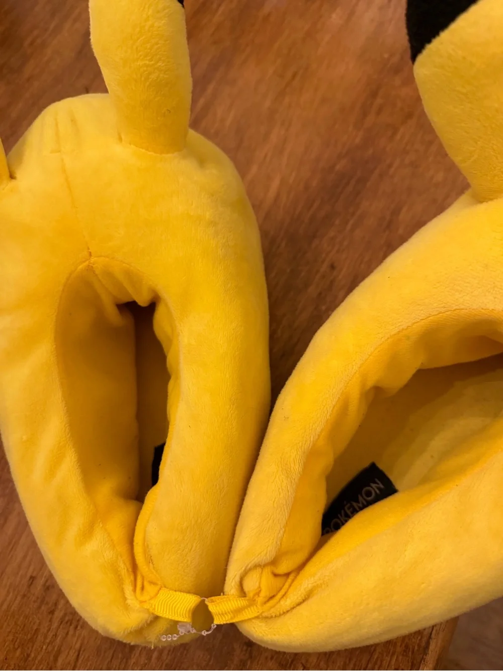 Kids Yellow Pikachu One-Piece Plush Slippers NWOT
